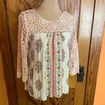 Xhilaration Vtg Y2K boho feminine lace trimmed bell sleeve top Photo 3