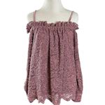 Anthropologie Eri + Ali Romana Off The Shoulder Top Lace Dusty Rose XS NWT Photo 4