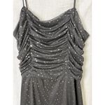 Taboo Vintage Y2K  Black Ruched Glitter Mesh Party Prom Dance Dress 12/14 Photo 3