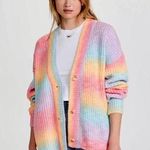 BLANK NYC Rainbow Multicolored Oversized Chunky Knit Cardigan Women's XS NWT Photo 0