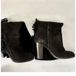 Diane Von Furstenberg  black fringe trim high heel riding boots Photo 14