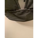 Shade & Shore Women's Pinstriped Swim Top Back Tie Black White Size XL 16-18 Photo 8