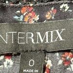 Intermix  Women’s 0 Black Floral Silk Mock Neck Long Sleeve Lace Insert Blouse Photo 4