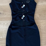 White Fox Boutique White Fox Mini Dress Cut Out Beaded Lock My Heart Up Size XS Black Photo 0