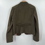 J.Crew Green Military Wool Brass Button Jacket Photo 9