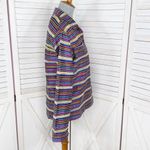 Chico's Chico’s Vintage Rainbow Striped Silk Blend Shirt Jacket Shacket Multicolor Small Photo 2