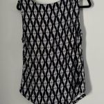 Ann Taylor  Cowl Neck navy blue and white diamond design size M Photo 3