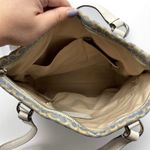 Coach  Blue White Leather Monogram Signature Stripe Tote Photo 8