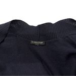 Eileen Fisher 100% Merino Wool Draped Open Front Knit Cardigan Sweater Dark Blue Photo 2