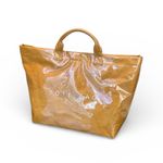 Camel Tan Plastic/Waterproof Tote Bag Medium Work Office Minimalist Carryall Photo 1