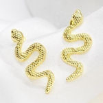 Gold Snake Stud Earrings Photo 0