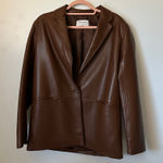 Aritzia vegan leather brown blazer jacket Photo 0