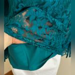 Charter Club NWT Teal Blue Sheer Lace Under Blouse Sz S Leg Of Mutton Bo… Photo 5