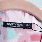 Nasty Gal Nasty Girl Printed Satin Collared Button Down Top Photo 4