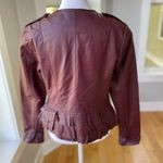 Moda Vintage International Oxblood Burgundy Red Leather Moto Jacket Size XS Photo 10