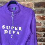 SWS Athletics Purple Super Diva Quarter Zip Crop Sweatshirt Women's Size Small Photo 1