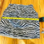 Entro  Black & Light Blue Zebra Mini Skirt Photo 4