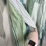 Anthropologie Maeve Blue Green Striped Hi Low Tunic Top Photo 1