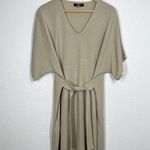 Daisy Street Tie Waist Knitted Shirt Dress XL Nude Dolman Sleeves Photo 4