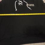 PINK - Victoria's Secret Victoria Secret Pink Lace Up Hoodie Pullover Sweatshirt Bling Rose Black Gold M Photo 9