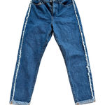 Princess Polly Mom Jeans Frayed Trim High Rise Denim Blue Size 6 Photo 0