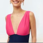 J crew colorblock navy one piece size M Pink Size M Photo 3
