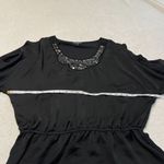 Elementz  Embellished Blouse Womens 3X Black Embellished Neckline Cold Shoulder‎ Photo 5