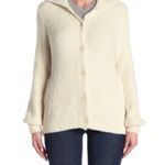 Susina Teddy Fleece Knit Cardigan Sweater Ivory S Photo 0