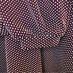 Purple Polka Dot Long Sleeve Women's Sweater Top XL Ruffles White Photo 5