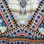 Hale Bob Dress Women XS White Blue Geometric Boho Bohemian Artsy Art to Wear Photo 4