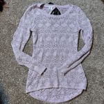 Studio Y Vintage Y2K  Lavender Sparkle Crochet High Low Sweater Black Bow Size XS Photo 0