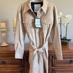 NVLT Women’s Faux Leather Belted Shacket Latte S NWT $189 Photo 4