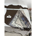 Diane Gilman Womans Pullover Top Small Brown V Neck Long Sleeve Assemetrical Photo 5