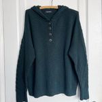 NAADAM • Cable Knit Sleeve Henley Hoodie in Pine Green wool cashmere sweater Size L Photo 1