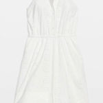 White House | Black Market  White Eyelet Asymmetrical Dress Size Small Minimalist Photo 0