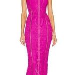 Charo Ruiz NEW NWOT Ibiza Ynisa Strapless Eyelet Midi Dress In Hot Pink Photo 0