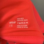 Aerie  High Neck Floral Lace Detail Pink Bikini Top Photo 3