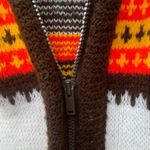 Vintage 70s knit striped zip up sweater vest with fringe Size L Photo 7