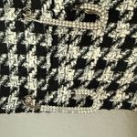 ZARA  Houndstooth Cropped Blazer Jacket Black White Crystal Safety Pins Medium M Photo 6