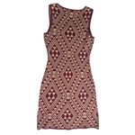 Stilettos Stiletto medium sleeveless Bodycon maroon & beige Aztec Diamond Print mini Dress Photo 1