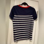 NWT Joules Size 4 Navy Blue Nautical Stripe Red Crew Neck Short Sleeve Tee Shirt Photo 7