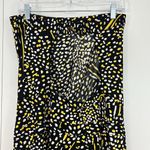 Francesca's  Issa Size 4 Black, Yellow Dotted Silk Strapless Open Back Maxi Dress Photo 6