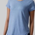 Athleta  uptempo blue rounded hem athletic tshirt small Photo 0
