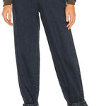 We Wore What NWT  Paper Bag Buckle Canal Denim Jeans Danielle Bernstein Size 28 Photo 0