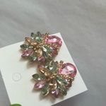 Earrings jewelry Multicolored Shiny Rhinestone accessories for women NEW Green Photo 3