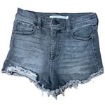 Celebrity Pink High Rise Waisted Charcoal Black Raw Hem Denim Jean Shorts 7/28 Photo 0