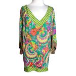Trina Turk  Festival Folkloric Tunic in Multi swim cover up Sz S Photo 3
