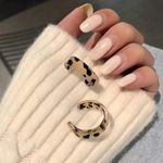 Leopard Print Hoop Earrings Brown Photo 4