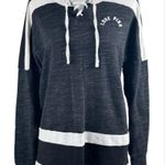 PINK - Victoria's Secret PiNK Victoria’s Secret Black Hockey Jersey Graphic Pullover Sweatshirt Top XS Photo 0
