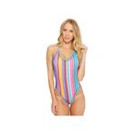 Nanette Lepore New. stripe low cut back Swimsuit. Retails $164 Photo 5